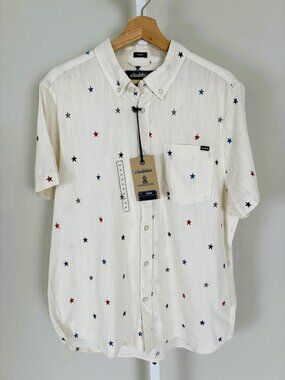 NWT Chubbies The All Stars No Stripes Resort Weave Friday Button Down Shirt M